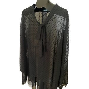 Cha Cha Vente Black Blouse or Swimsuit Cover-up - Size 2X